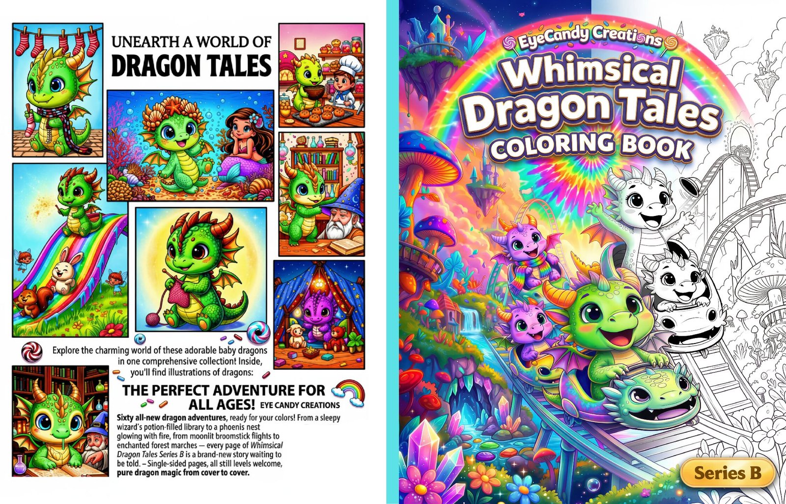 Whimsical Dragon Tales Coloring Book